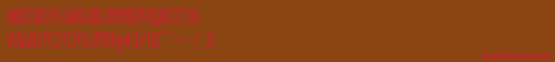 Czcionka AracneUltraCondensedRegular – czerwone czcionki na brązowym tle
