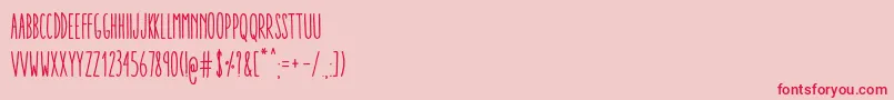 Czcionka AracneUltraCondensedRegular – czerwone czcionki na różowym tle