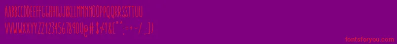 Fonte AracneUltraCondensedRegular – fontes vermelhas em um fundo violeta