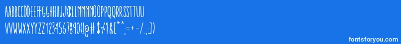 Fonte AracneUltraCondensedRegular – fontes brancas em um fundo azul