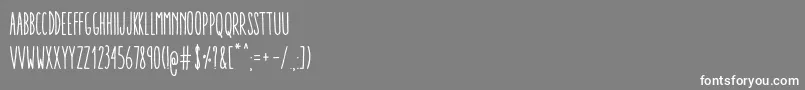 フォントAracneUltraCondensedRegular – 灰色の背景に白い文字