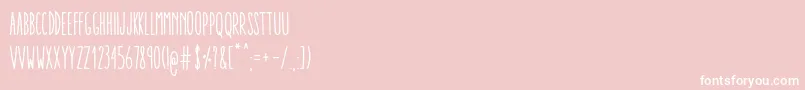AracneUltraCondensedRegular-fontti – valkoiset fontit vaaleanpunaisella taustalla