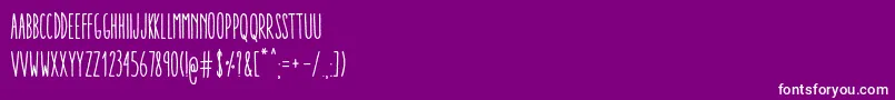 AracneUltraCondensedRegular-fontti – valkoiset fontit violetilla taustalla