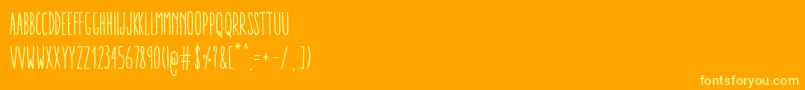 Czcionka AracneUltraCondensedRegular – żółte czcionki na pomarańczowym tle