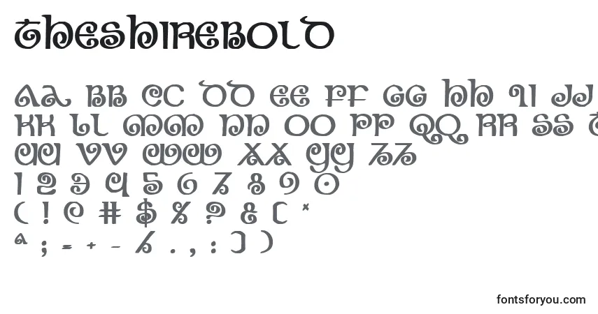A fonte TheShireBold – alfabeto, números, caracteres especiais