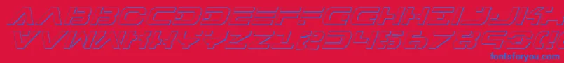 フォント7thServiceOutlineItalic – 赤い背景に青い文字