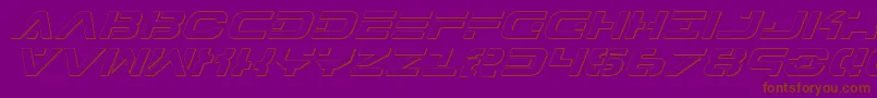 7thServiceOutlineItalic-Schriftart – Braune Schriften auf violettem Hintergrund