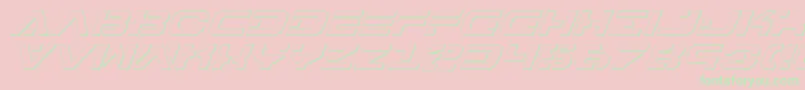 7thServiceOutlineItalic Font – Green Fonts on Pink Background