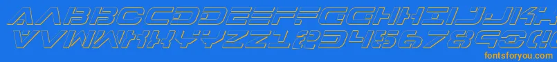 7thServiceOutlineItalic Font – Orange Fonts on Blue Background