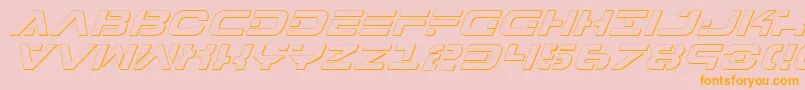7thServiceOutlineItalic Font – Orange Fonts on Pink Background