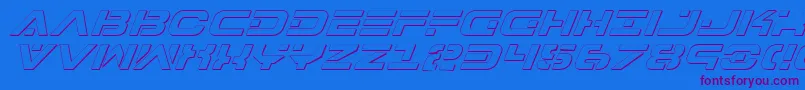 7thServiceOutlineItalic Font – Purple Fonts on Blue Background