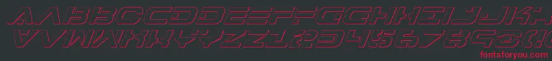 7thServiceOutlineItalic Font – Red Fonts on Black Background