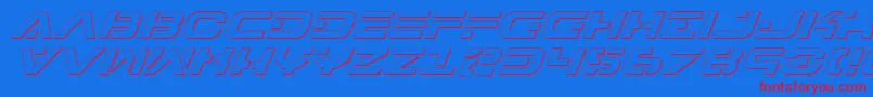 7thServiceOutlineItalic Font – Red Fonts on Blue Background