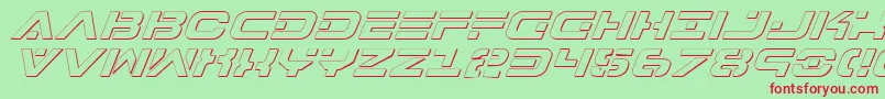Шрифт 7thServiceOutlineItalic – красные шрифты на зелёном фоне