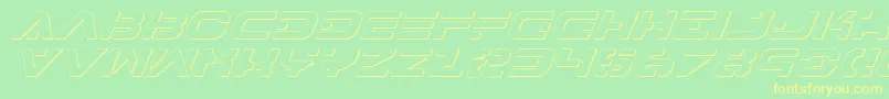 7thServiceOutlineItalic Font – Yellow Fonts on Green Background