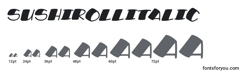sizes of sushirollitalic font, sushirollitalic sizes
