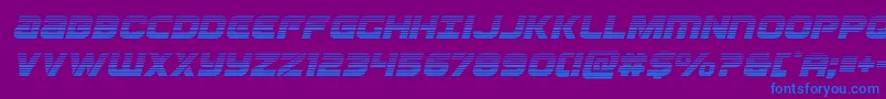 Ozdagradital Font – Blue Fonts on Purple Background