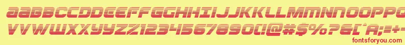 フォントOzdagradital – 赤い文字の黄色い背景