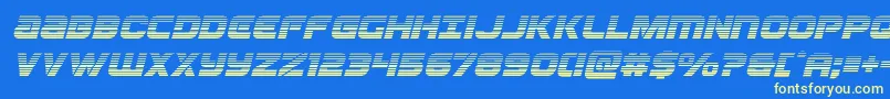 Ozdagradital Font – Yellow Fonts on Blue Background