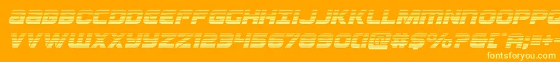 Ozdagradital Font – Yellow Fonts on Orange Background