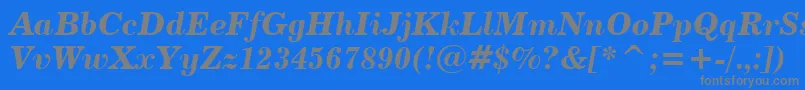 Century731BoldItalicBt Font – Gray Fonts on Blue Background