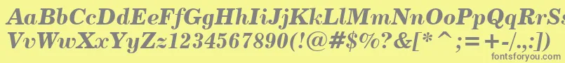 Century731BoldItalicBt Font – Gray Fonts on Yellow Background