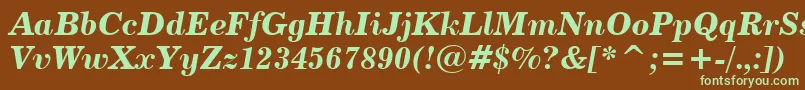 Century731BoldItalicBt Font – Green Fonts on Brown Background