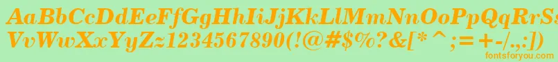 Century731BoldItalicBt Font – Orange Fonts on Green Background