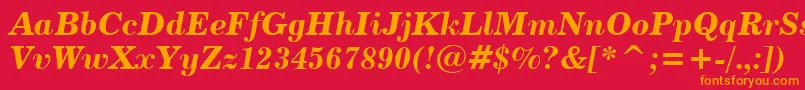 Century731BoldItalicBt Font – Orange Fonts on Red Background