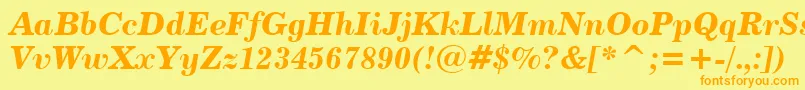 Century731BoldItalicBt Font – Orange Fonts on Yellow Background