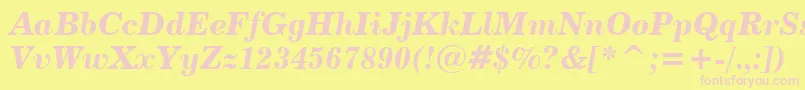 Century731BoldItalicBt Font – Pink Fonts on Yellow Background