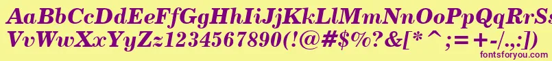 Century731BoldItalicBt Font – Purple Fonts on Yellow Background