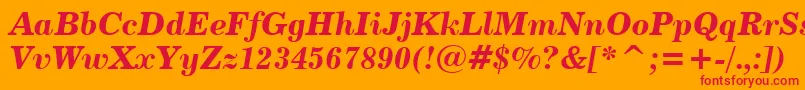 Century731BoldItalicBt Font – Red Fonts on Orange Background