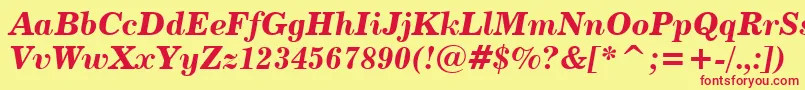 Century731BoldItalicBt Font – Red Fonts on Yellow Background