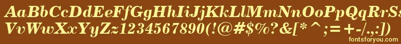 Century731BoldItalicBt Font – Yellow Fonts on Brown Background