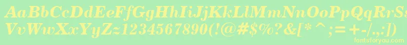 Century731BoldItalicBt Font – Yellow Fonts on Green Background