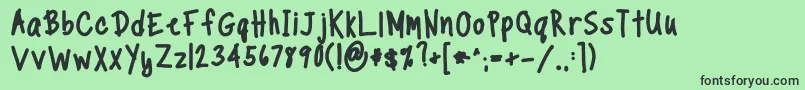 TippytoesXTraBold Font – Black Fonts on Green Background