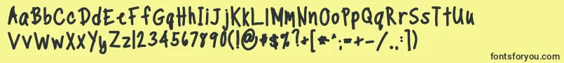 TippytoesXTraBold Font – Black Fonts on Yellow Background