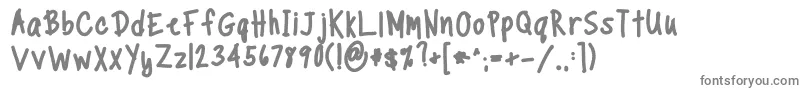TippytoesXTraBold-fontti – harmaat kirjasimet valkoisella taustalla
