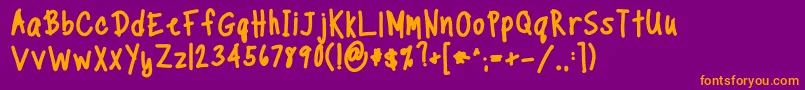 Lisätietoja TippytoesXTraBold-fontista TippytoesXTraBold-fontti – oranssit fontit violetilla taustalla