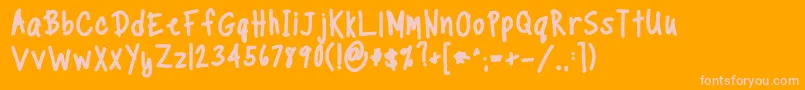 TippytoesXTraBold-Schriftart – Rosa Schriften auf orangefarbenem Hintergrund