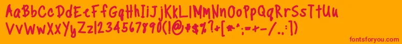 TippytoesXTraBold-Schriftart – Rote Schriften auf orangefarbenem Hintergrund