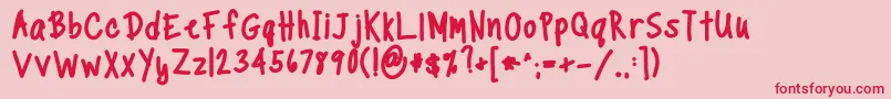 TippytoesXTraBold Font – Red Fonts on Pink Background