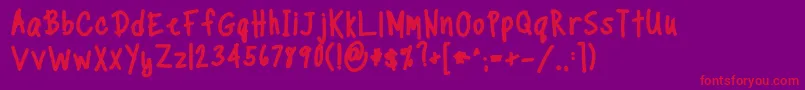TippytoesXTraBold Font – Red Fonts on Purple Background