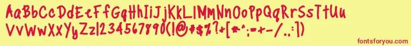 TippytoesXTraBold Font – Red Fonts on Yellow Background