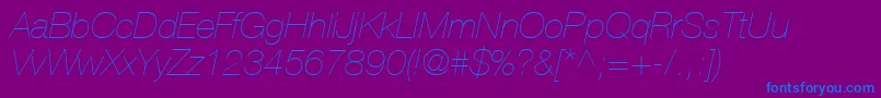 Шрифт ContextRepriseLightSsiExtraLightItalic – синие шрифты на фиолетовом фоне