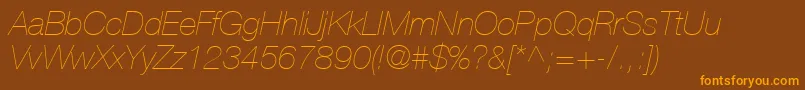 ContextRepriseLightSsiExtraLightItalic Font – Orange Fonts on Brown Background