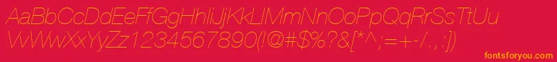 ContextRepriseLightSsiExtraLightItalic Font – Orange Fonts on Red Background