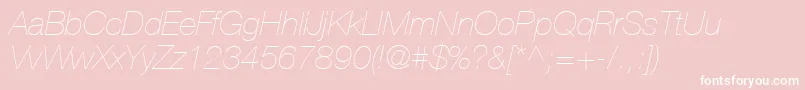Шрифт ContextRepriseLightSsiExtraLightItalic – белые шрифты на розовом фоне