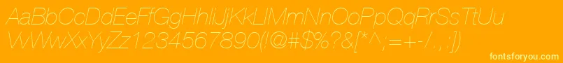 ContextRepriseLightSsiExtraLightItalic Font – Yellow Fonts on Orange Background